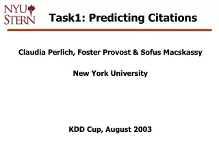 Task1: Predicting Citations
