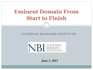 Eminent Domain From Start to Finish