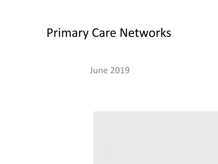 primary care networks