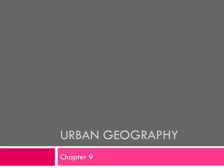 urban geography