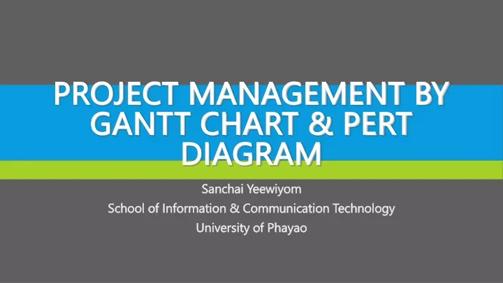 project management by gantt chart pert diagram