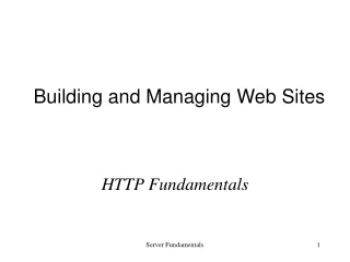 Building and Managing Web Sites