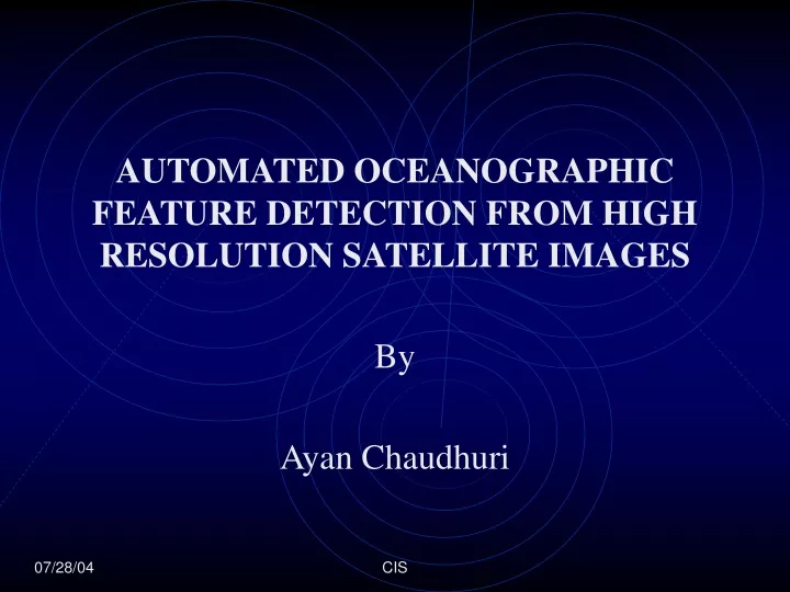 automated oceanographic feature detection from