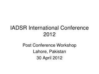 IADSR International Conference 2012