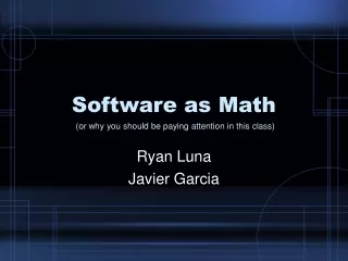 Software as Math
