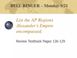 List the AP Regions Alexander’s Empire encompassed.