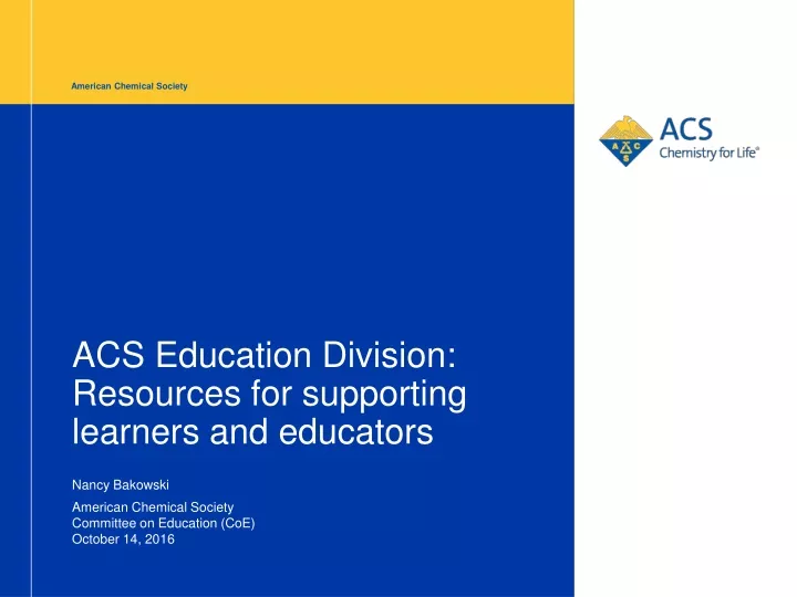 acs education division resources for supporting learners and educators