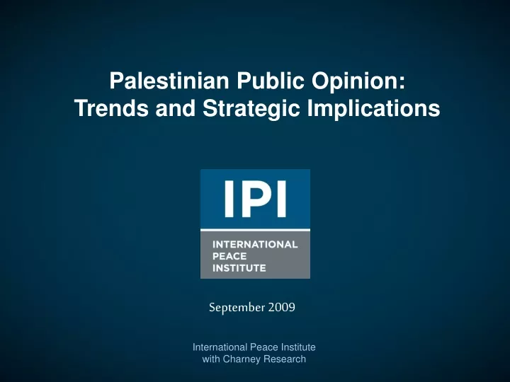palestinian public opinion trends and strategic