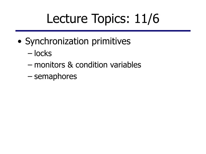 lecture topics 11 6