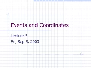Events and Coordinates