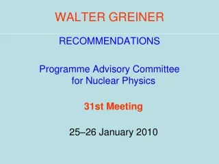 WALTER GREINER