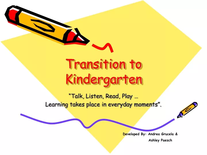 transition to kindergarten
