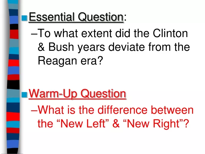 essential question to what extent did the clinton