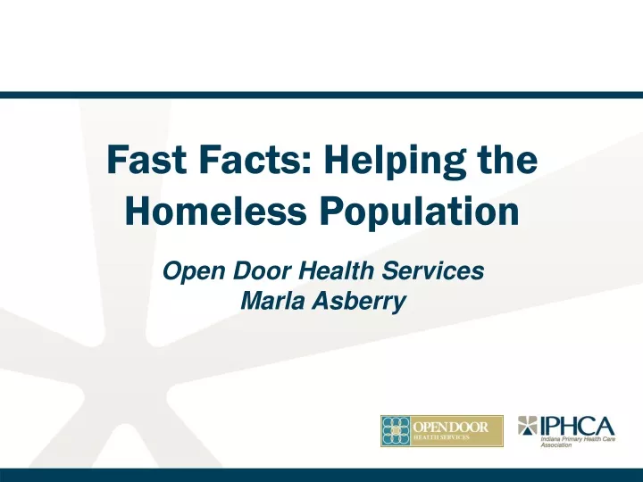 fast facts helping the homeless population