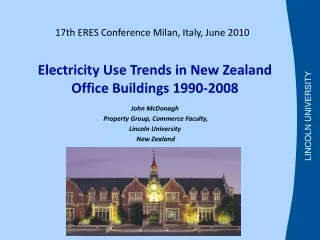 Electricity Use Trends in New Zealand Office Buildings 1990-2008