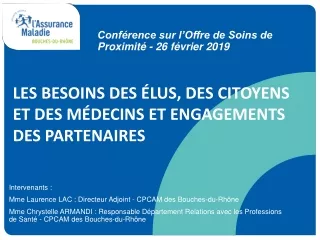 Conférence sur l’Offre de Soins de Proximité - 26 février 2019