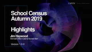 School Census Autumn 2019  Highlights