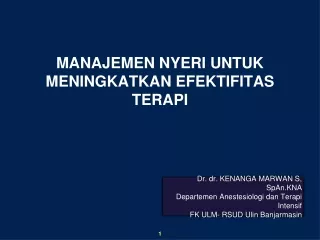 MANAJEMEN NYERI UNTUK MENINGKATKAN EFEKTIFITAS TERAPI