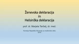 Ženevska deklaracija  in  Helsinška  deklaracija