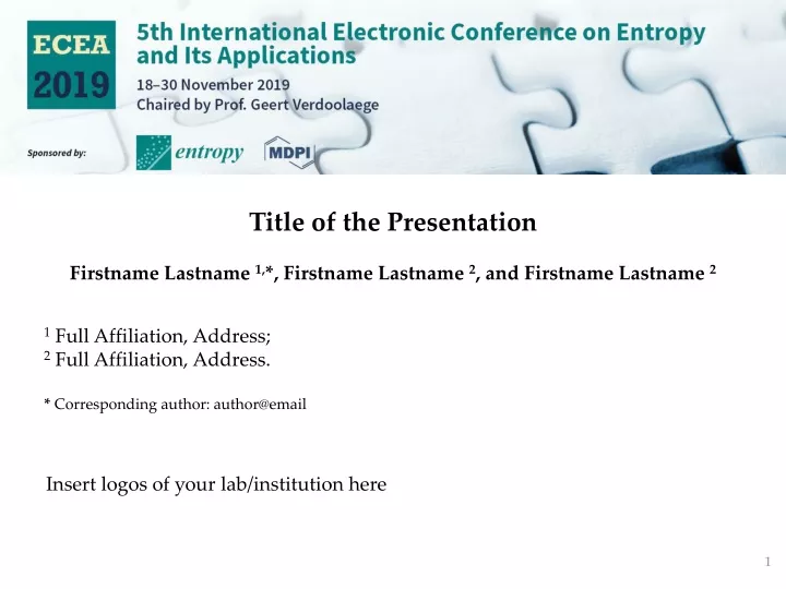 title of the presentation firstname lastname