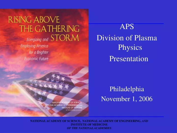 aps division of plasma physics presentation