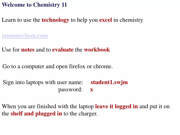 welcome to chemistry 11