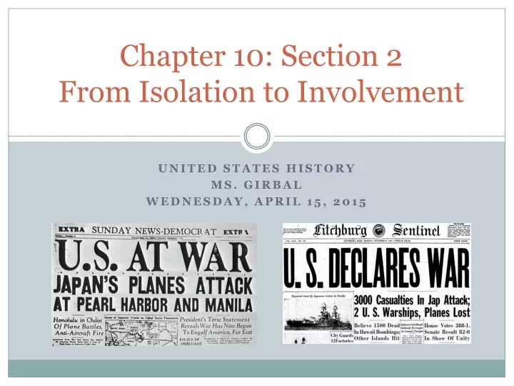 chapter 10 section 2 from isolation to involvement