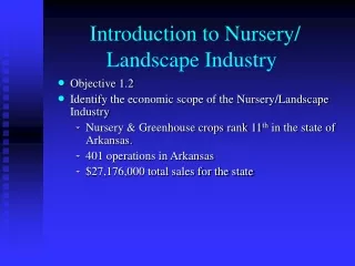 Introduction to Nursery/ Landscape Industry
