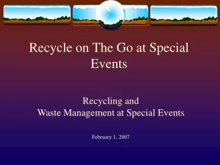 Recycle on The Go at Special Events