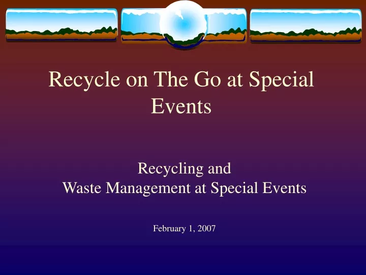 recycle on the go at special events