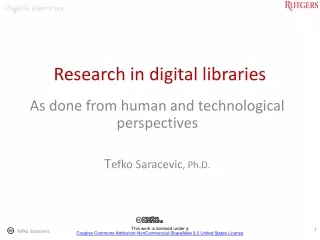 Research in digital libraries