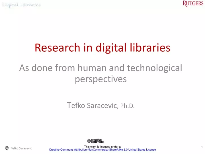 research in digital libraries