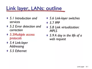 Link layer,  LAN s: outline
