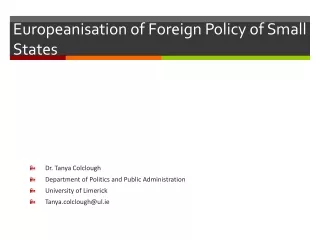 Europeanisation of Foreign Policy of Small States