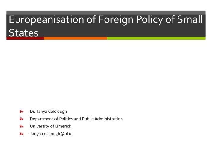 europeanisation of foreign policy of small states