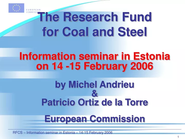 the research fund for coal and steel information