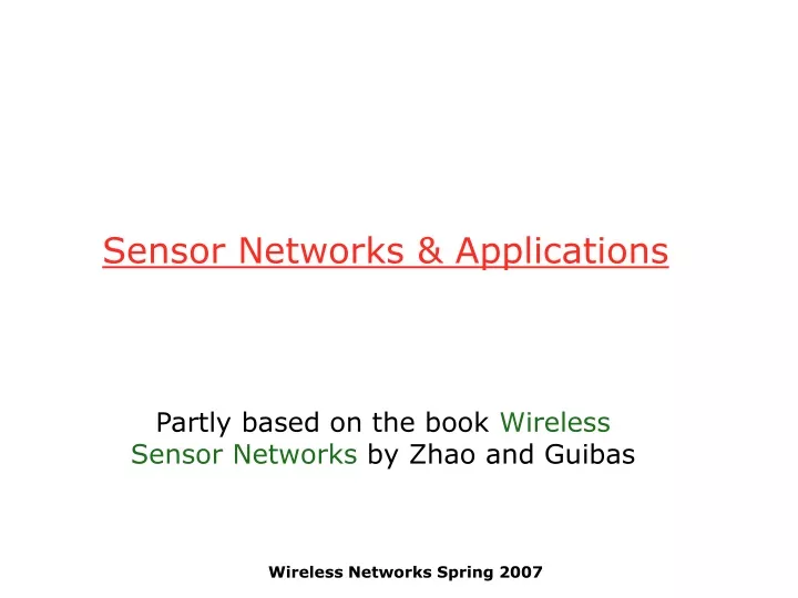 sensor networks applications