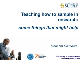 Teaching how to sample in research: some things that might help