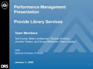 Performance Management Presentation Provide Library Services