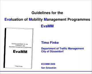 Guidelines for the  Eva luation of  M obility  M anagement Programmes EvaMM