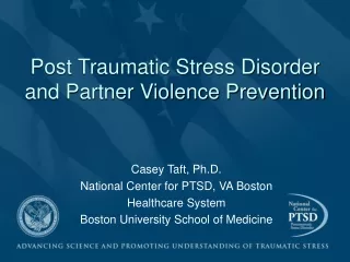 Casey Taft, Ph.D. National Center for PTSD, VA Boston  Healthcare System