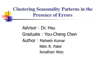 Clustering Seasonality Patterns in the Presence of Errors