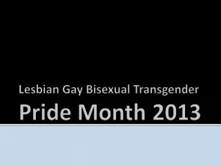 Lesbian Gay Bisexual Transgender  Pride Month 	2013