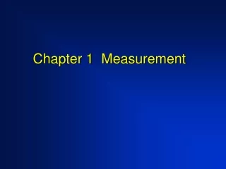 Chapter 1  Measurement