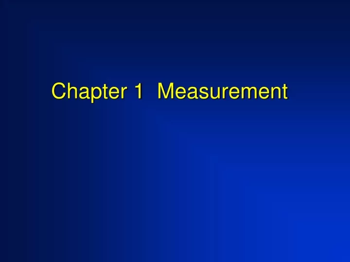 chapter 1 measurement