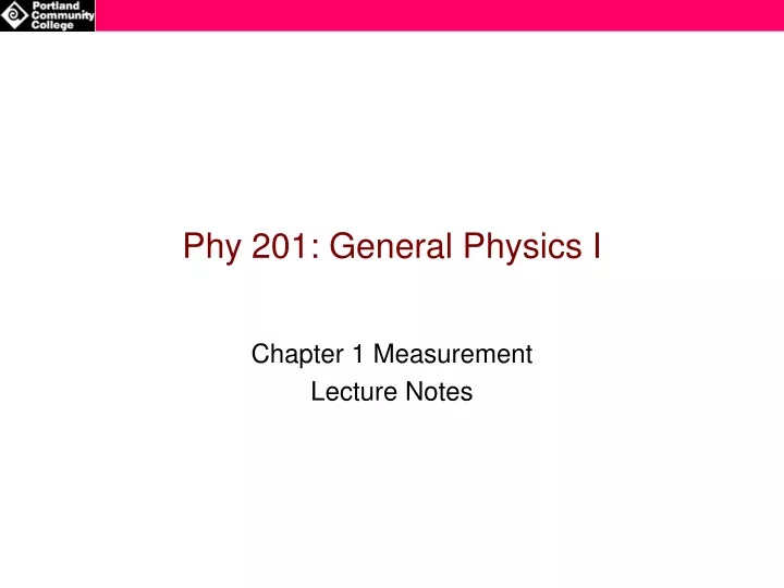 phy 201 general physics i