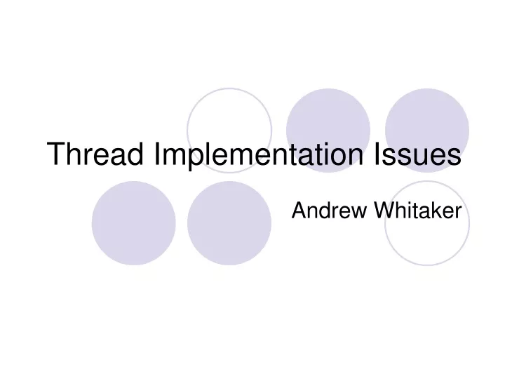 thread implementation issues