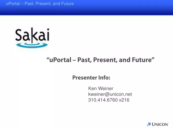 uportal past present and future