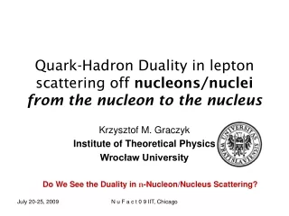 Quark-Hadron Duality in lepton scattering off  nucleons/nuclei from the nucleon to the nucleus