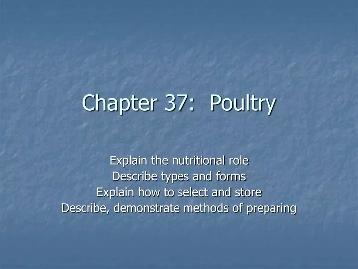 chapter 37 poultry